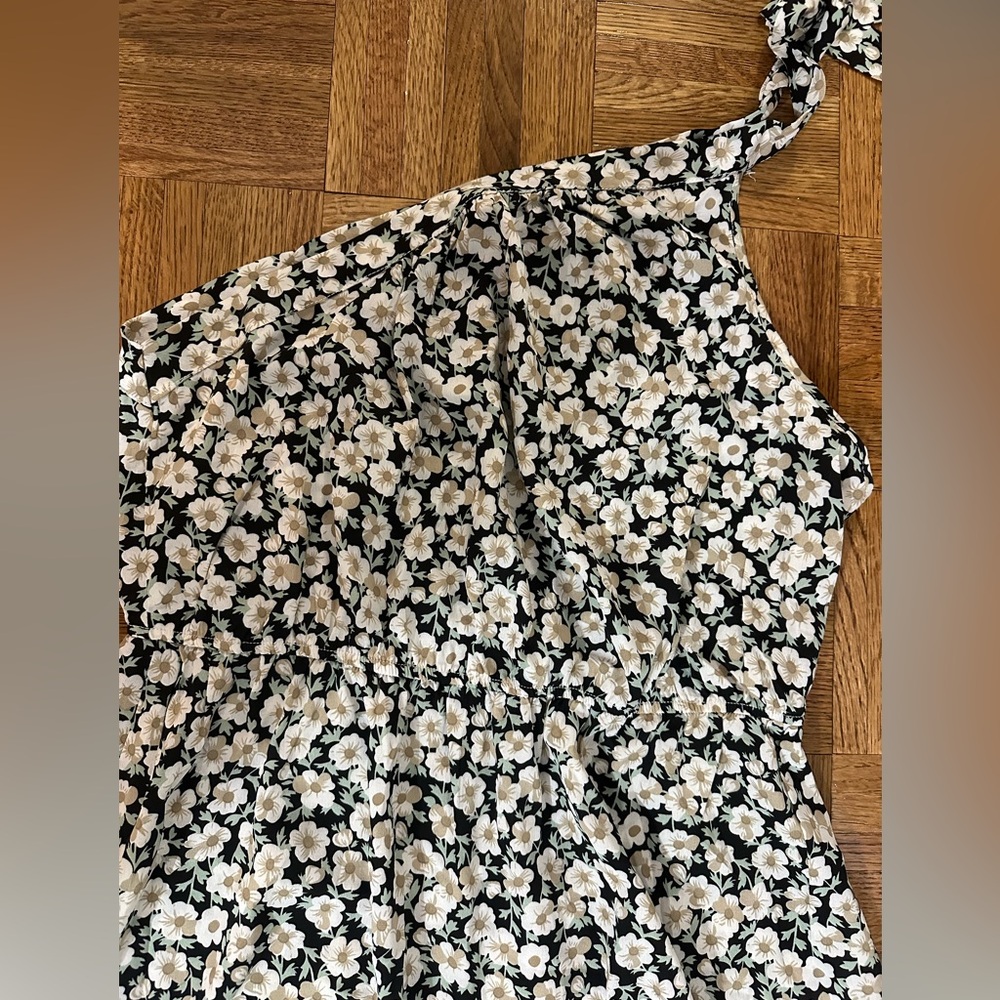 Floral print one shoulder dress